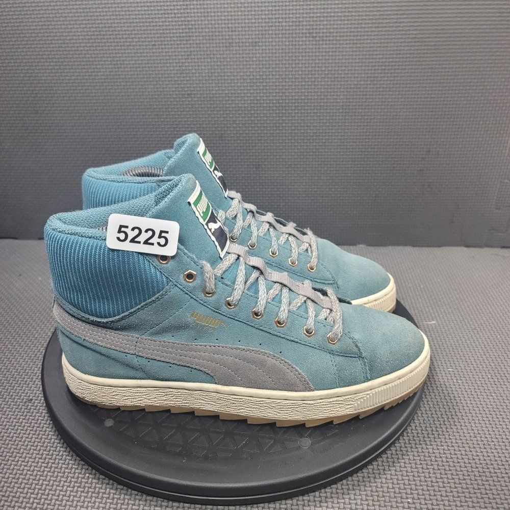 Womens Sz 7 Blue Puma Suede Winterized Rugged Mid Sneakers